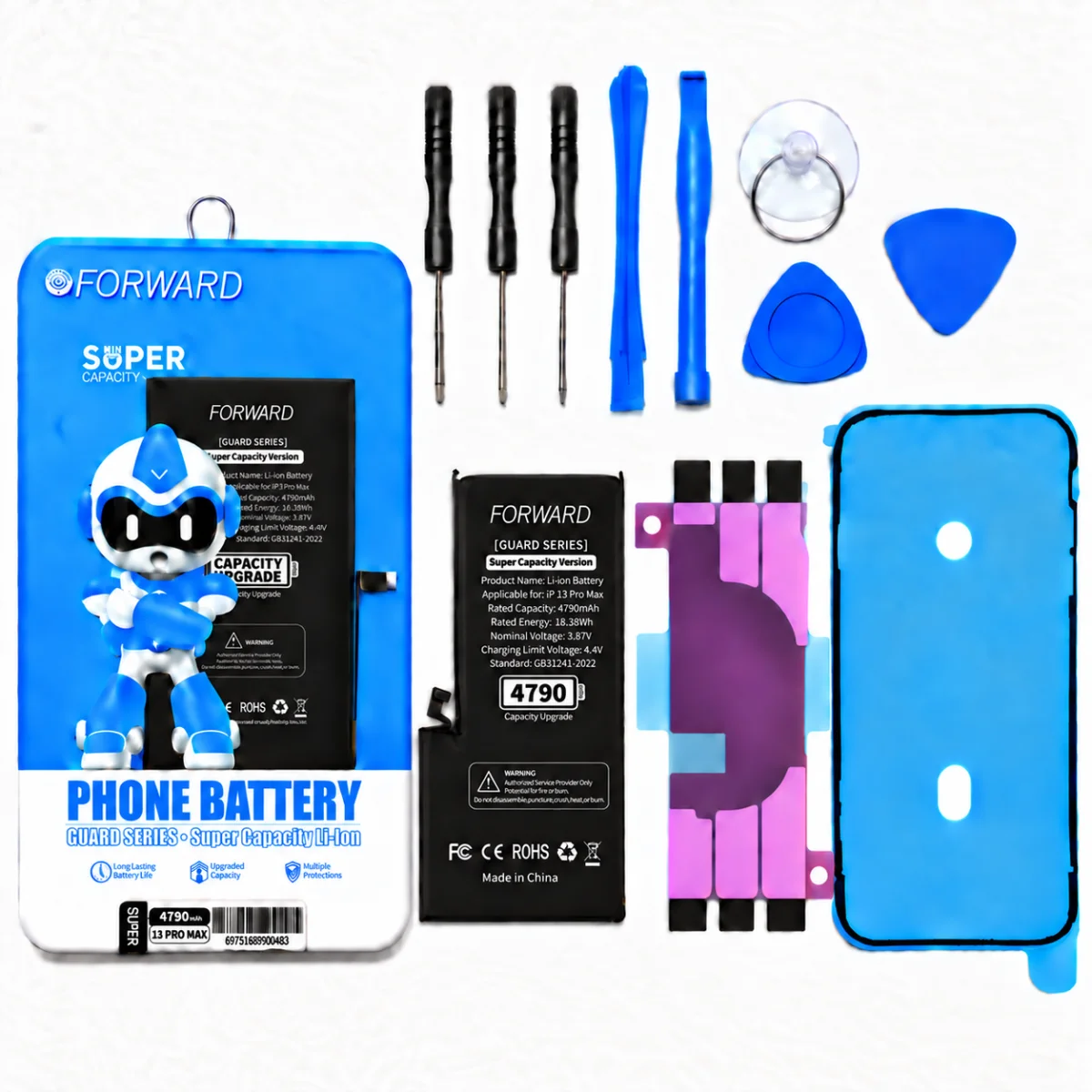 iPhone 13 Pro Max Batarya - Forward 4790 mAh Güçlendirilmiş Pil ve Tamir Seti