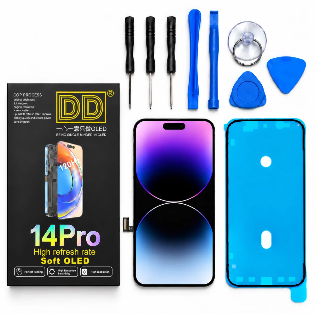 iPhone 14 Pro Ekran | DD - 120 Hz, Canlı Renkler ve Tamir Seti