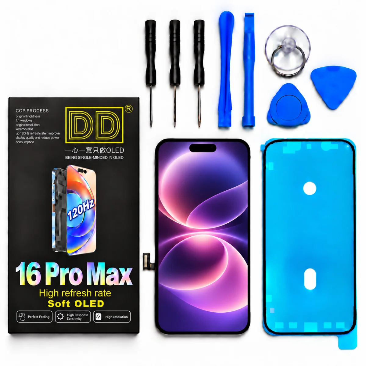 iPhone 16 Pro Max Ekran | DD - 120 Hz, Canlı Renkler ve Tamir Seti